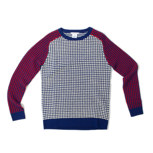 Carven Pullover Embossed Check Sweater