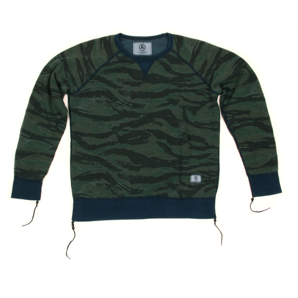 US Alteration Tiger Stripe Overdye Crewneck Sweater