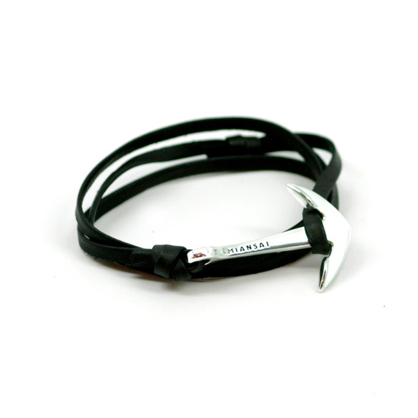 Miansai Silver Anchor Leather Bracelet Miansai Silver Anchor Leather Bracelet