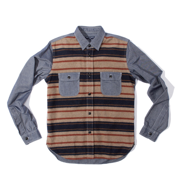 COMME des GARCONS Mixed Stripe Fabric Chambray Shirt
